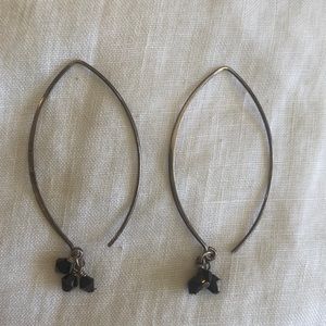 Sterling silver Silpada hook earrings silver black